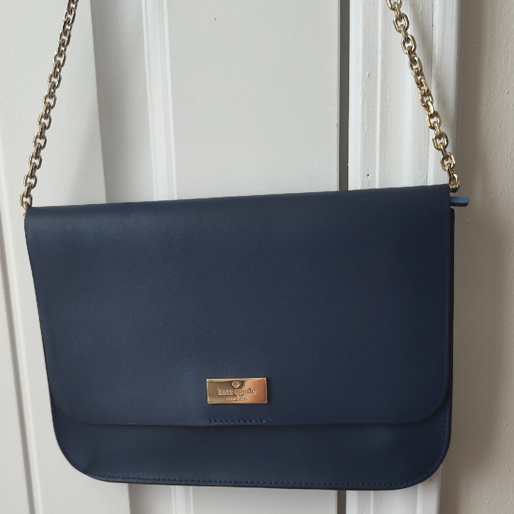 Kate Spade Blue Shoulder Bag with Gold Accents - Picture 2 of 10